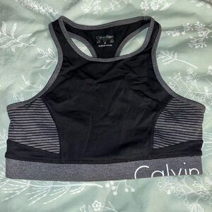 Calvin Klein Black and Gray Sports Bra